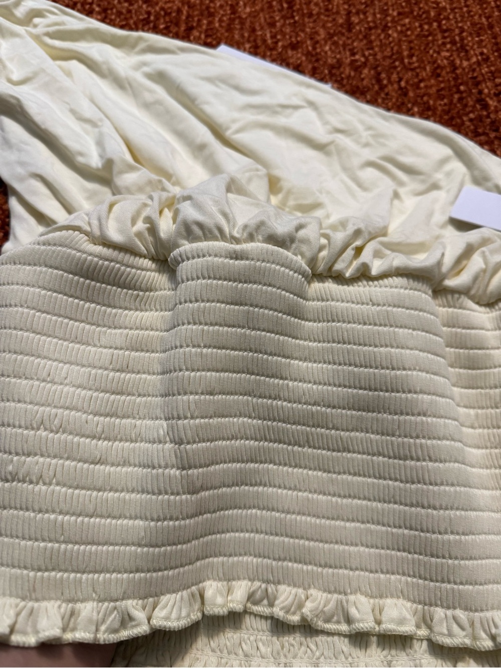 Princess Polly Cream One-Shoulder Ribbed-Hem Tank - Picture 3 of 4